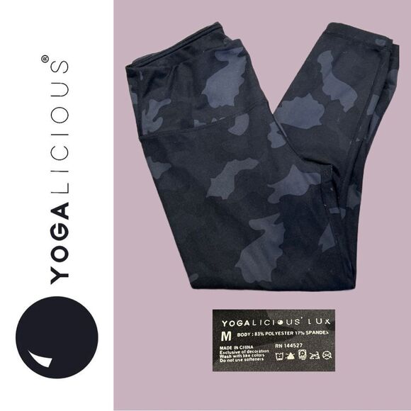 Yogalicious Lux Women’s Gray and‎ Black Camo Leggings - Size M - Picture 3 of 3